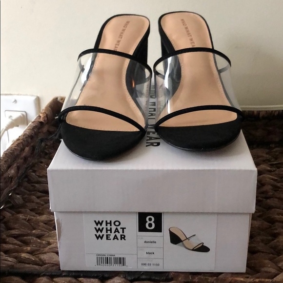 danielle vinyl heeled mules